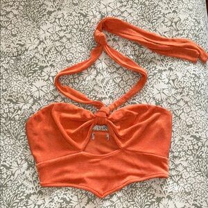 Orange Sweetheart Crop Top